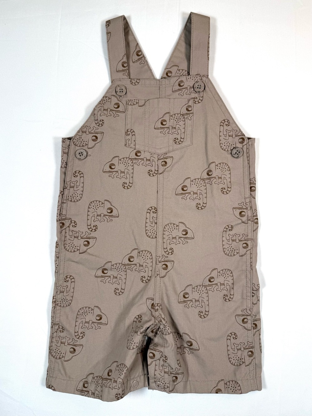 CARTER’S Boys Chameleon Shortalls Romper 24m Safari Animal Overalls Zoo Explorer